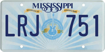 MS license plate LRJ751