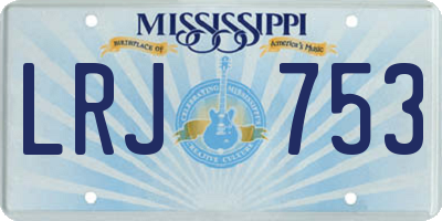 MS license plate LRJ753
