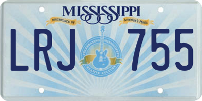 MS license plate LRJ755