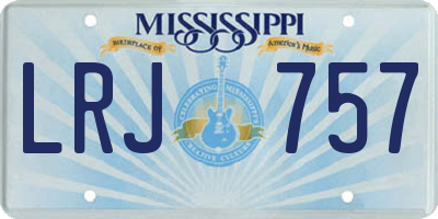 MS license plate LRJ757
