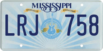 MS license plate LRJ758