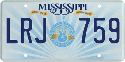 MS license plate LRJ759