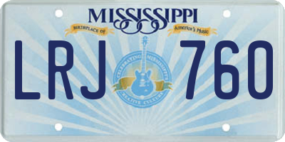 MS license plate LRJ760