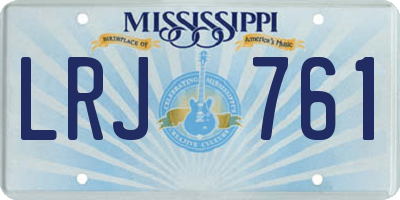 MS license plate LRJ761