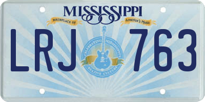 MS license plate LRJ763