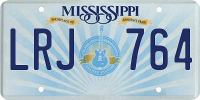 MS license plate LRJ764