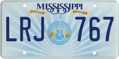 MS license plate LRJ767