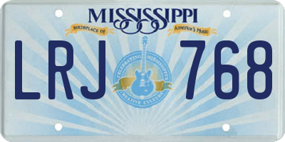 MS license plate LRJ768