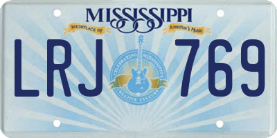 MS license plate LRJ769