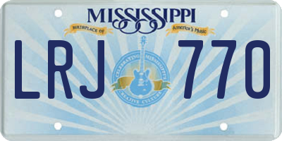 MS license plate LRJ770