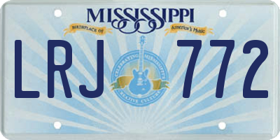 MS license plate LRJ772