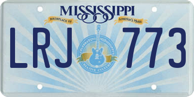 MS license plate LRJ773