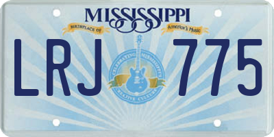 MS license plate LRJ775