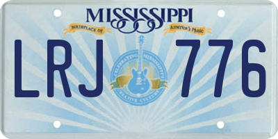 MS license plate LRJ776