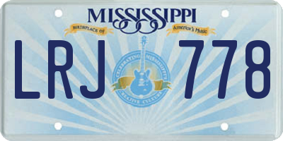 MS license plate LRJ778