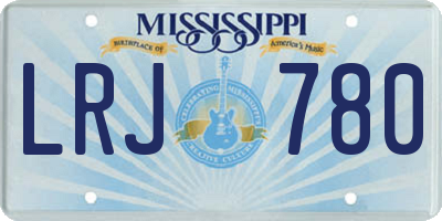 MS license plate LRJ780