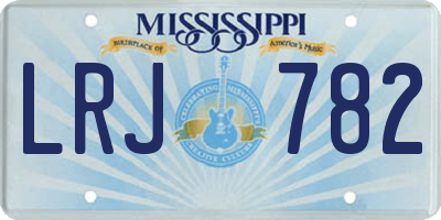 MS license plate LRJ782