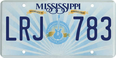 MS license plate LRJ783