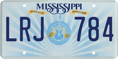MS license plate LRJ784