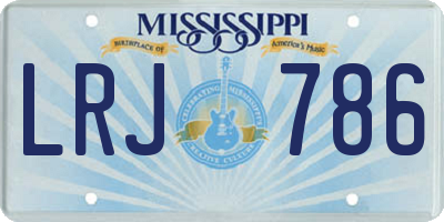 MS license plate LRJ786
