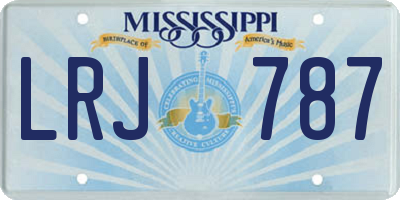 MS license plate LRJ787