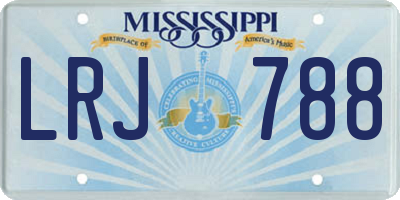 MS license plate LRJ788