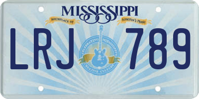 MS license plate LRJ789
