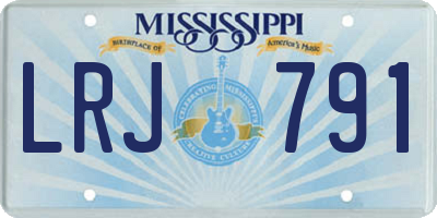 MS license plate LRJ791