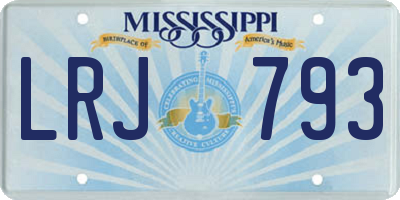 MS license plate LRJ793