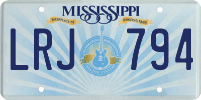 MS license plate LRJ794
