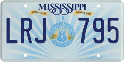 MS license plate LRJ795