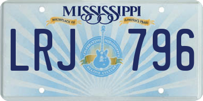 MS license plate LRJ796