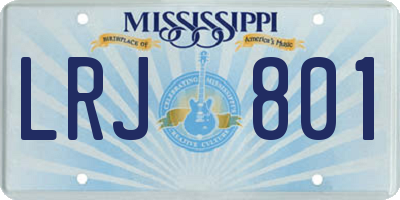 MS license plate LRJ801