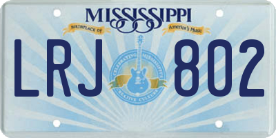 MS license plate LRJ802