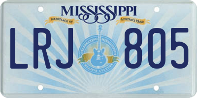 MS license plate LRJ805