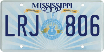 MS license plate LRJ806