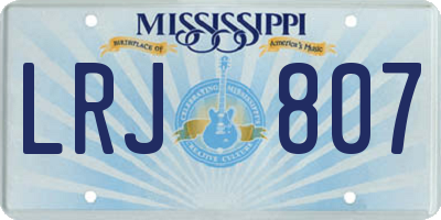 MS license plate LRJ807