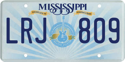 MS license plate LRJ809