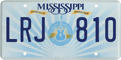 MS license plate LRJ810