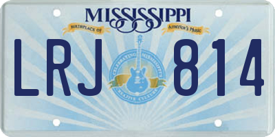 MS license plate LRJ814