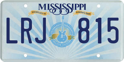MS license plate LRJ815