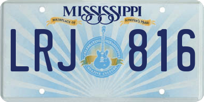 MS license plate LRJ816