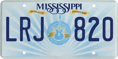 MS license plate LRJ820