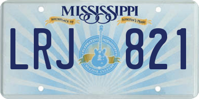 MS license plate LRJ821