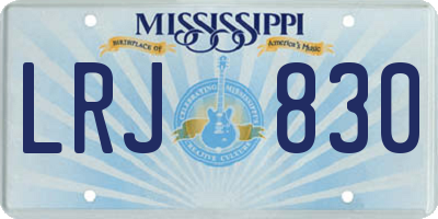 MS license plate LRJ830