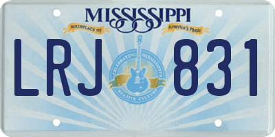 MS license plate LRJ831