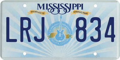 MS license plate LRJ834
