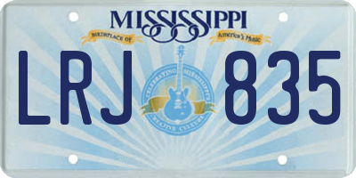 MS license plate LRJ835