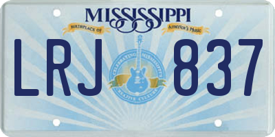 MS license plate LRJ837