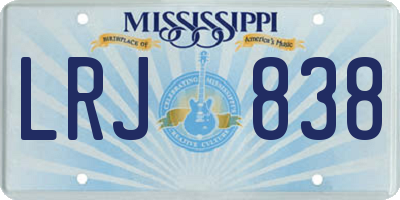 MS license plate LRJ838